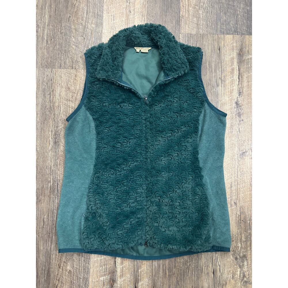 Royal Robbins Womens Teal Green Faux Fur Fleece Full Zip‎ Vest ROYCL-S22 Large